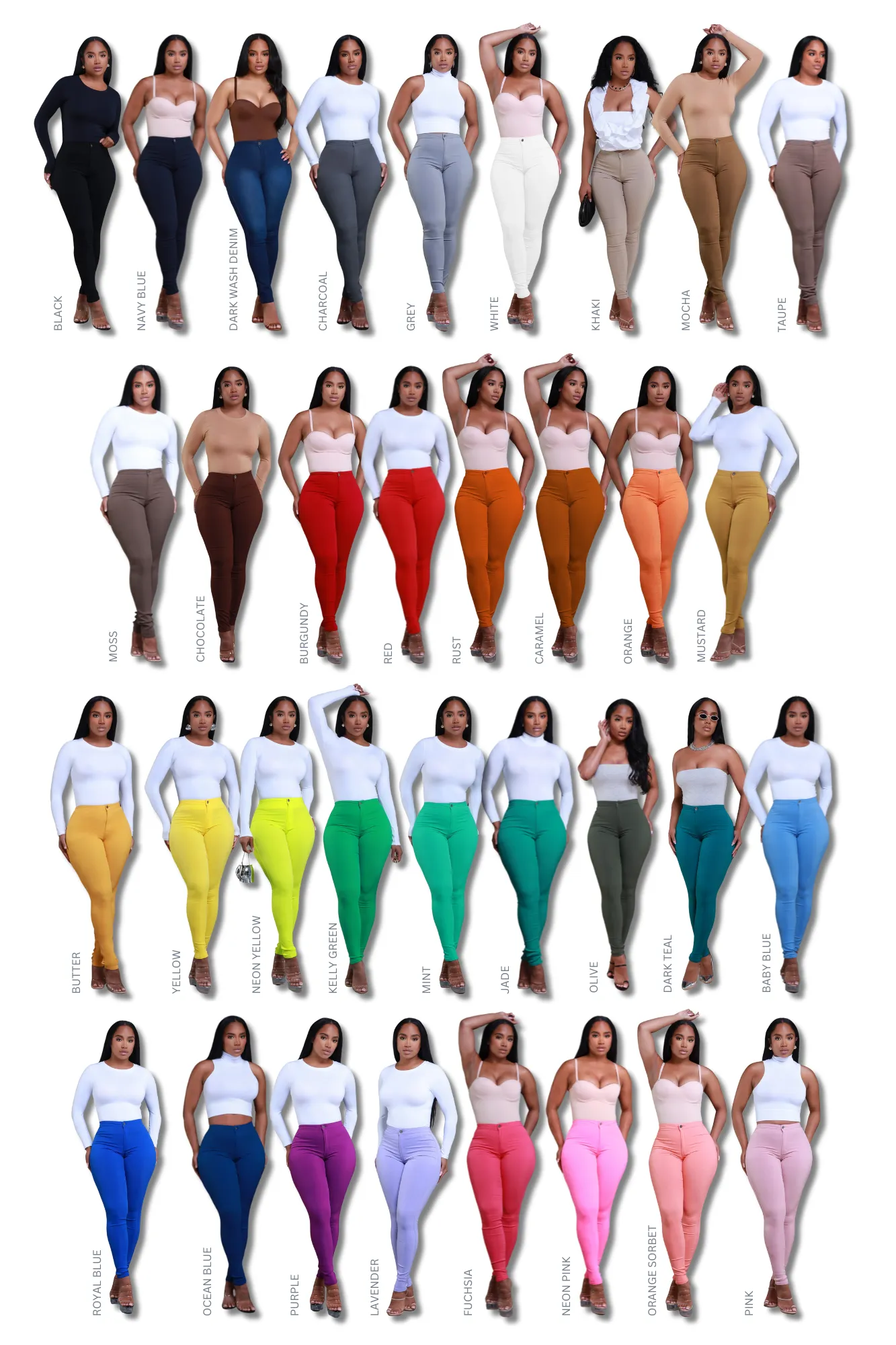 $15.99 Super Swank High Waist Stretchy Jeans - Olive