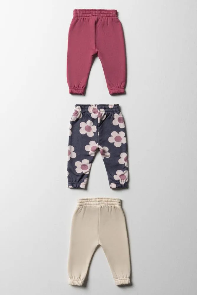 3 Pack Flower Trackpants Multi