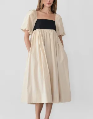 Amias Dress in Beige