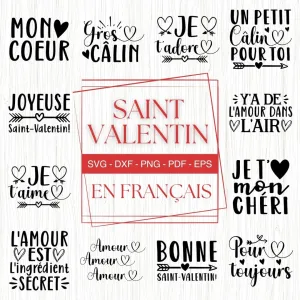 French Valentine's Day SVG Bundle