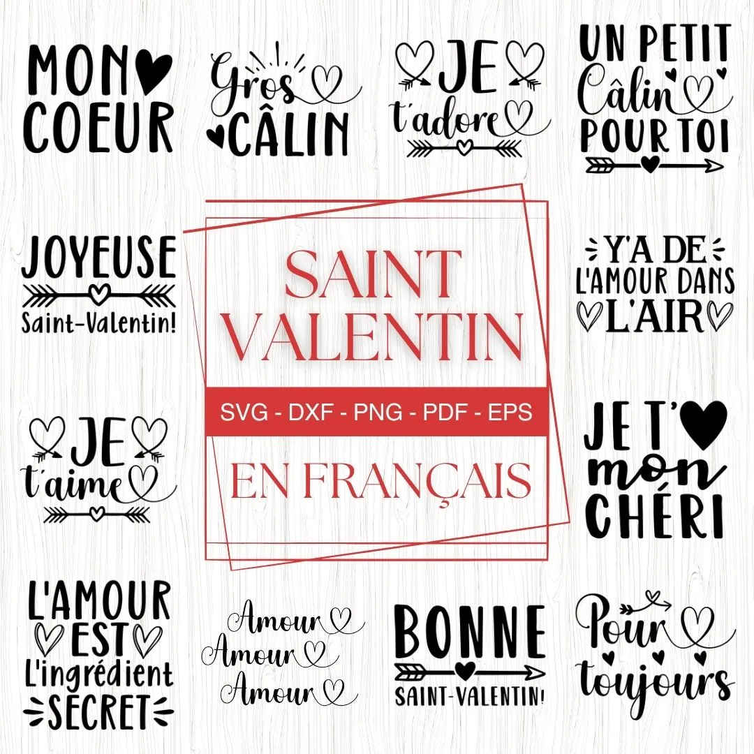 French Valentine's Day SVG Bundle
