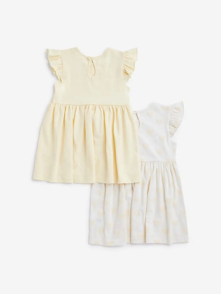 HOP Baby Multicolor Printed Dress - Pack of 2