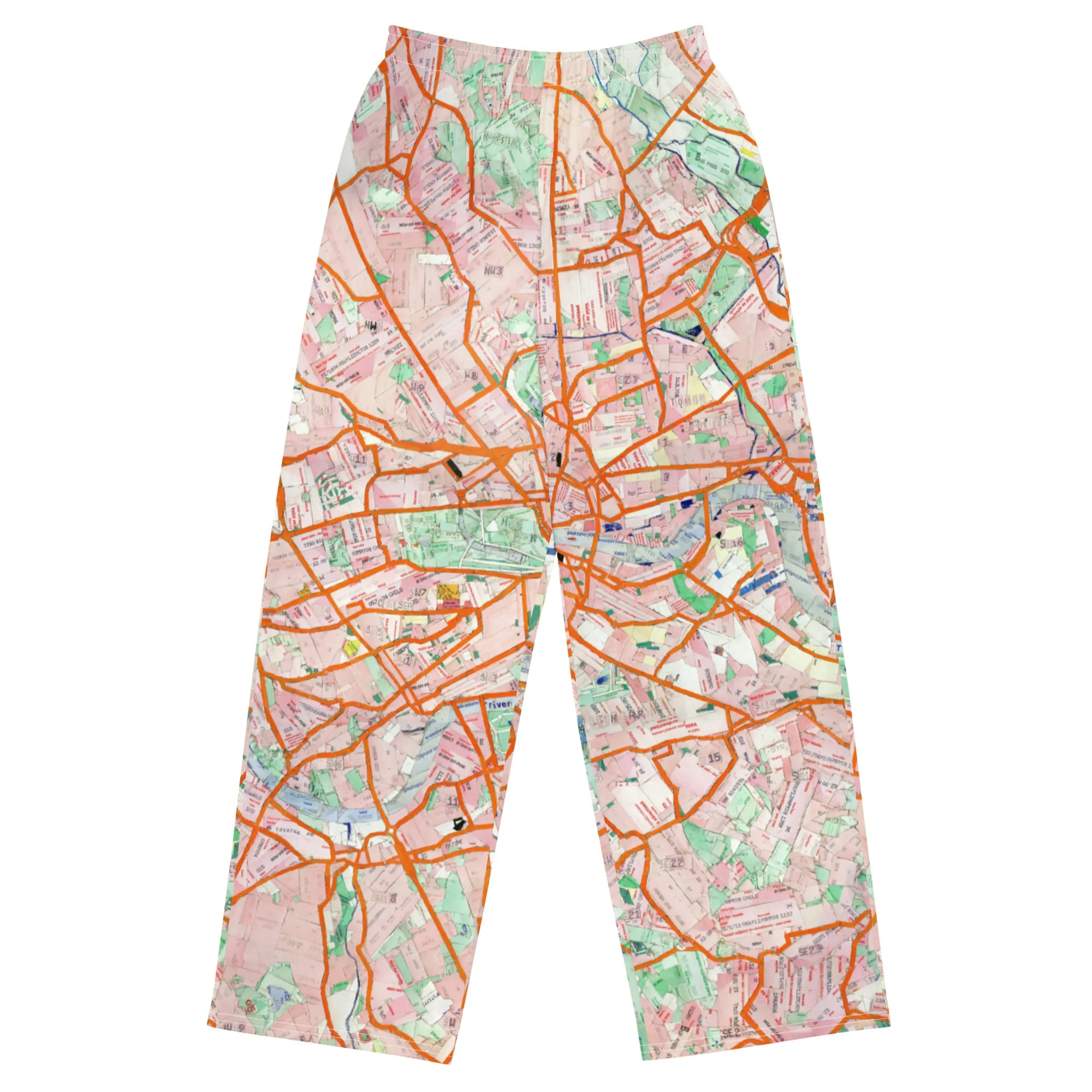 London Travelcard Map Unisex Wide-Leg Pants