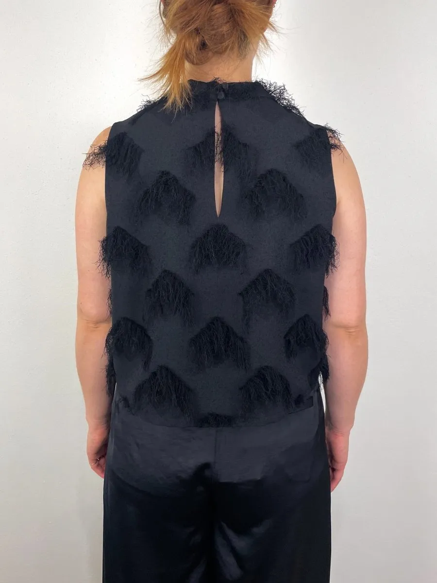 Manning Top in Black Fringe