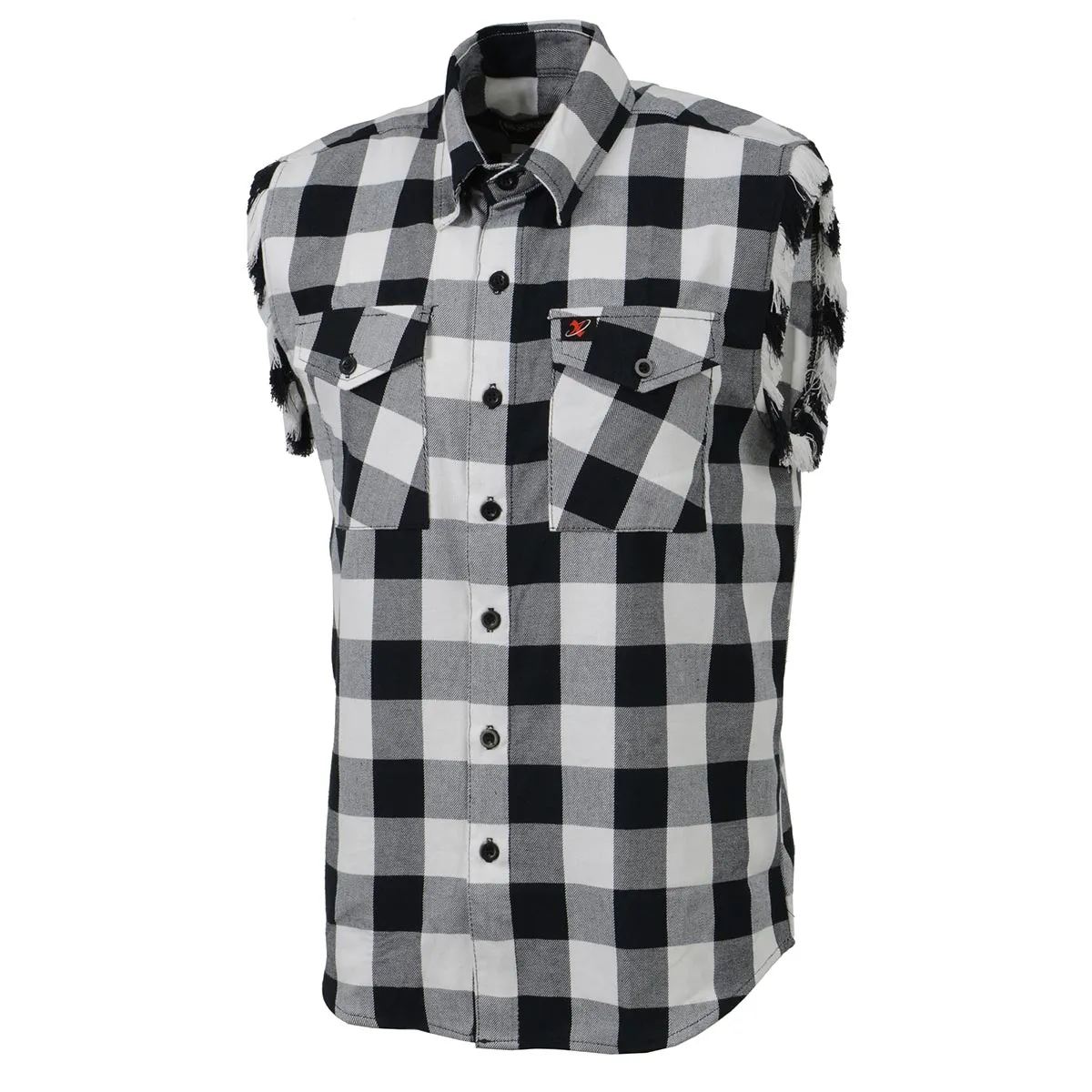 Milwaukee Leather MNG11690 Men’s Classic Black and White Button-Down