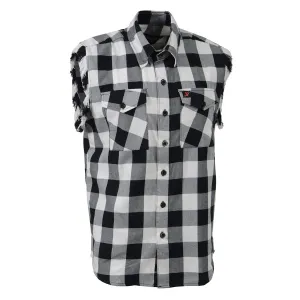 Milwaukee Leather MNG11690 Men’s Classic Black and White Button-Down