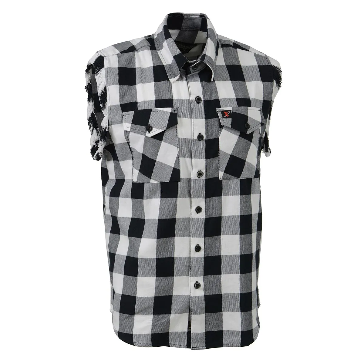Milwaukee Leather MNG11690 Men’s Classic Black and White Button-Down