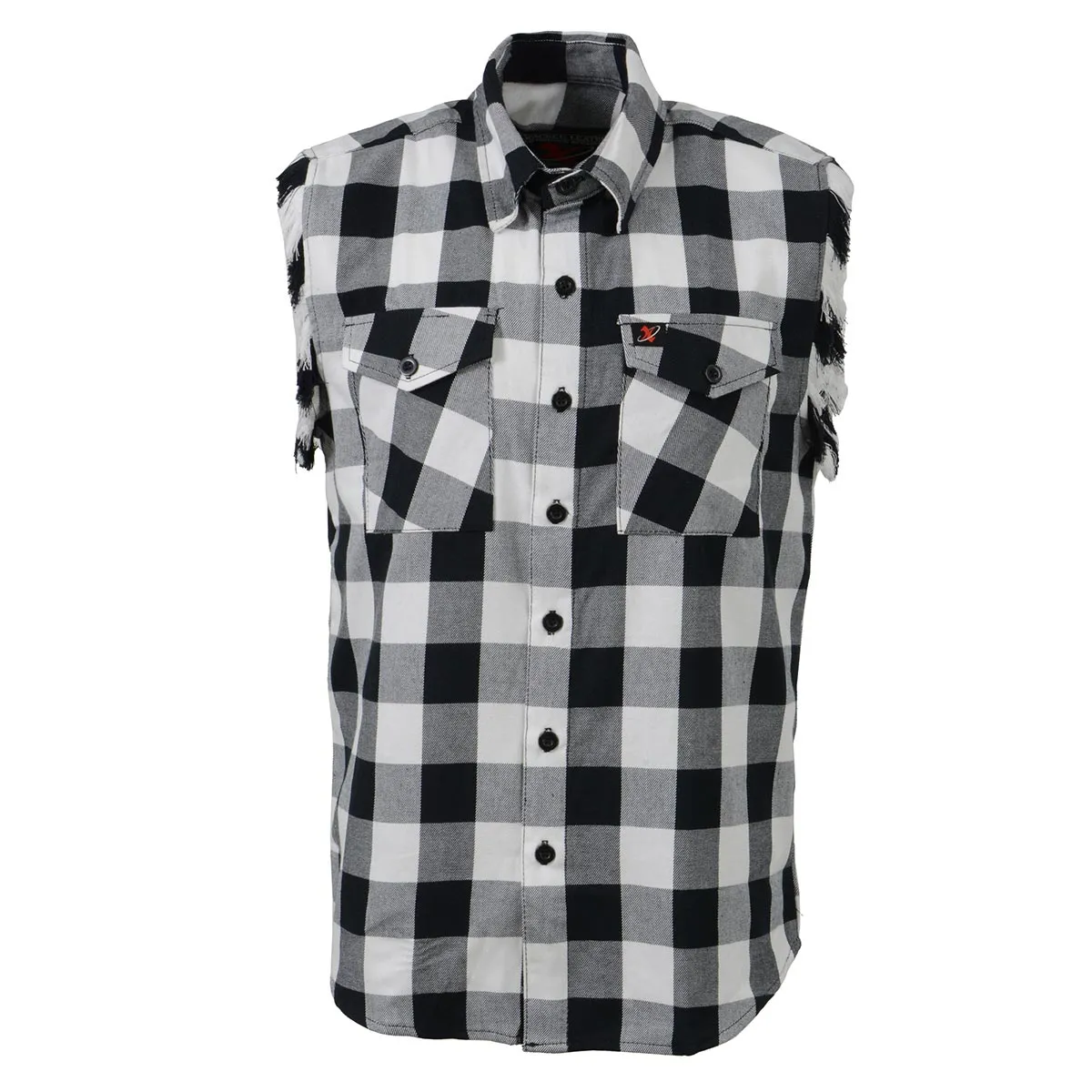 Milwaukee Leather MNG11690 Men’s Classic Black and White Button-Down