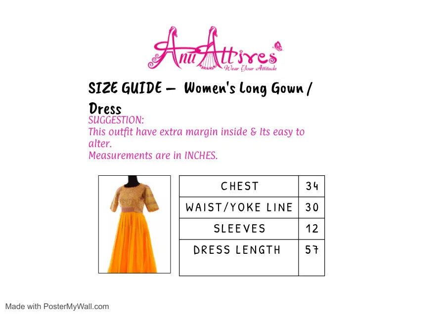 Mustard Pure Silk Traditional Gown