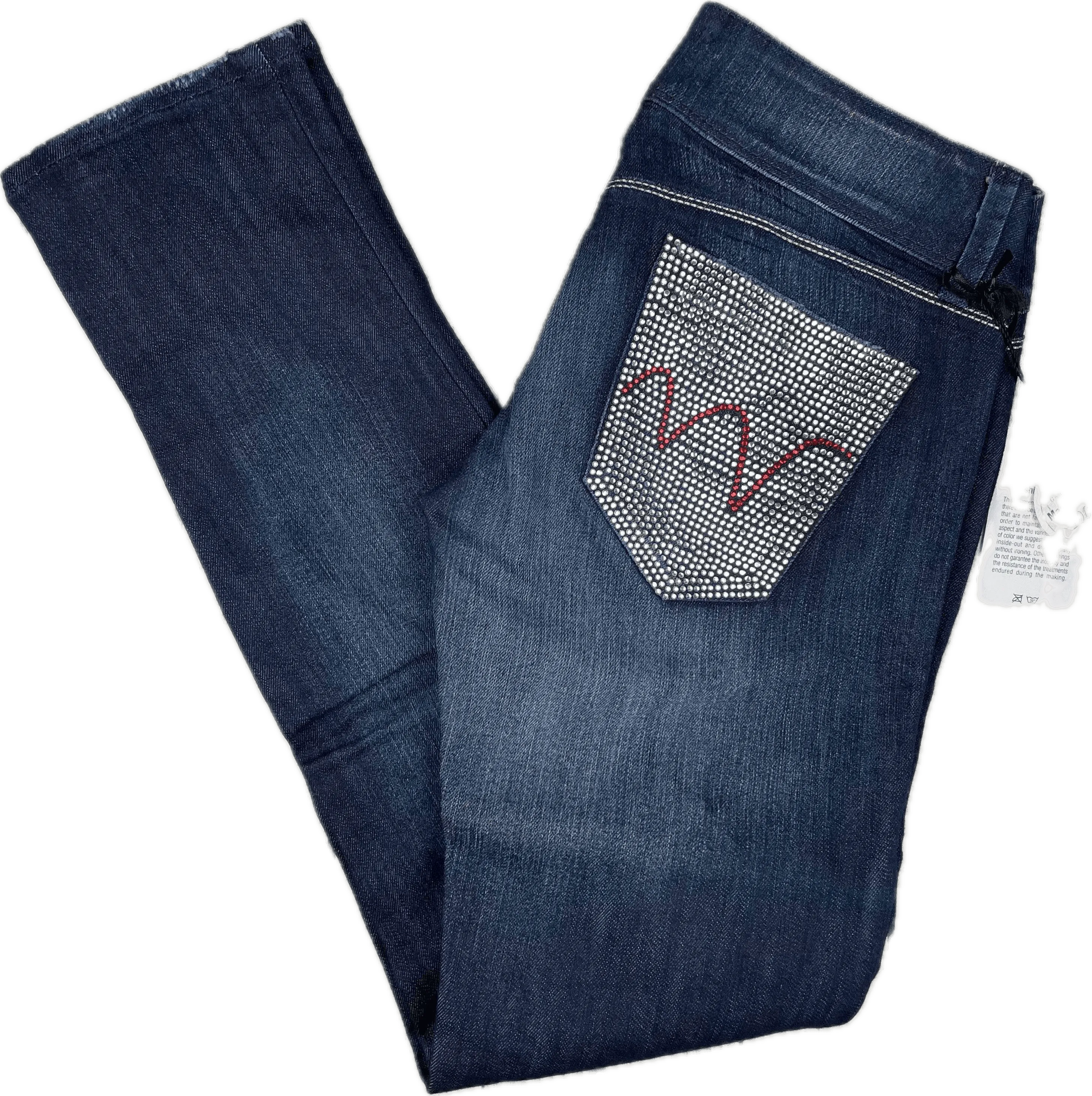 NWT- Italian MET "Angel" Crystal Pocket Skinny Jeans- Size 29
