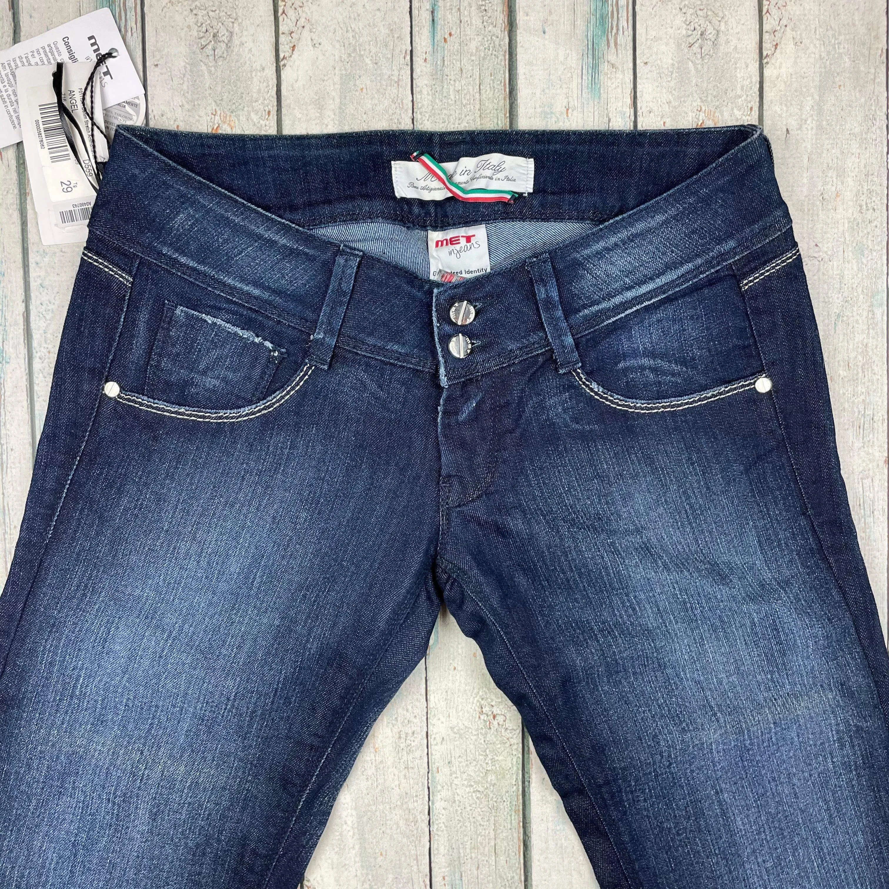NWT- Italian MET "Angel" Crystal Pocket Skinny Jeans- Size 29