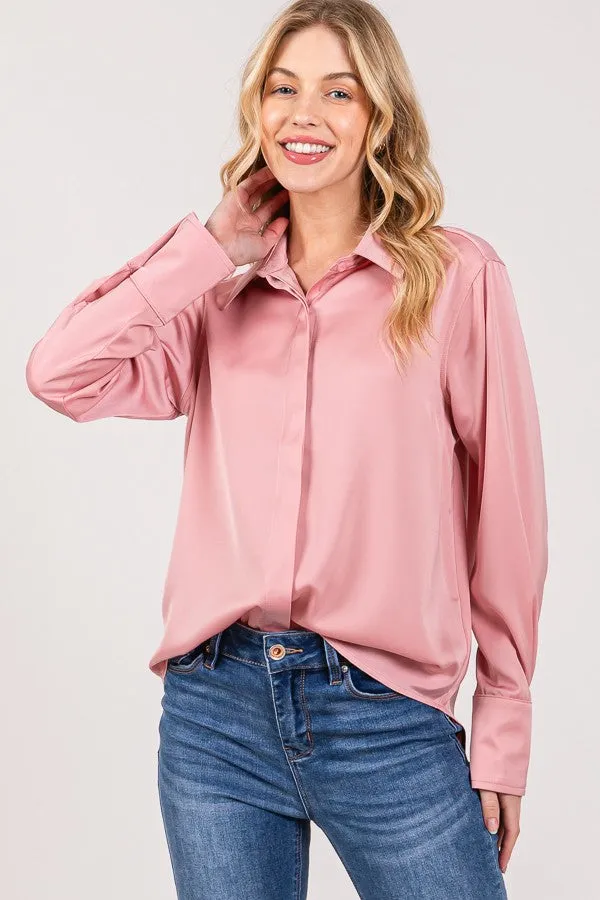 Old Money Button Up Shirt - Pink