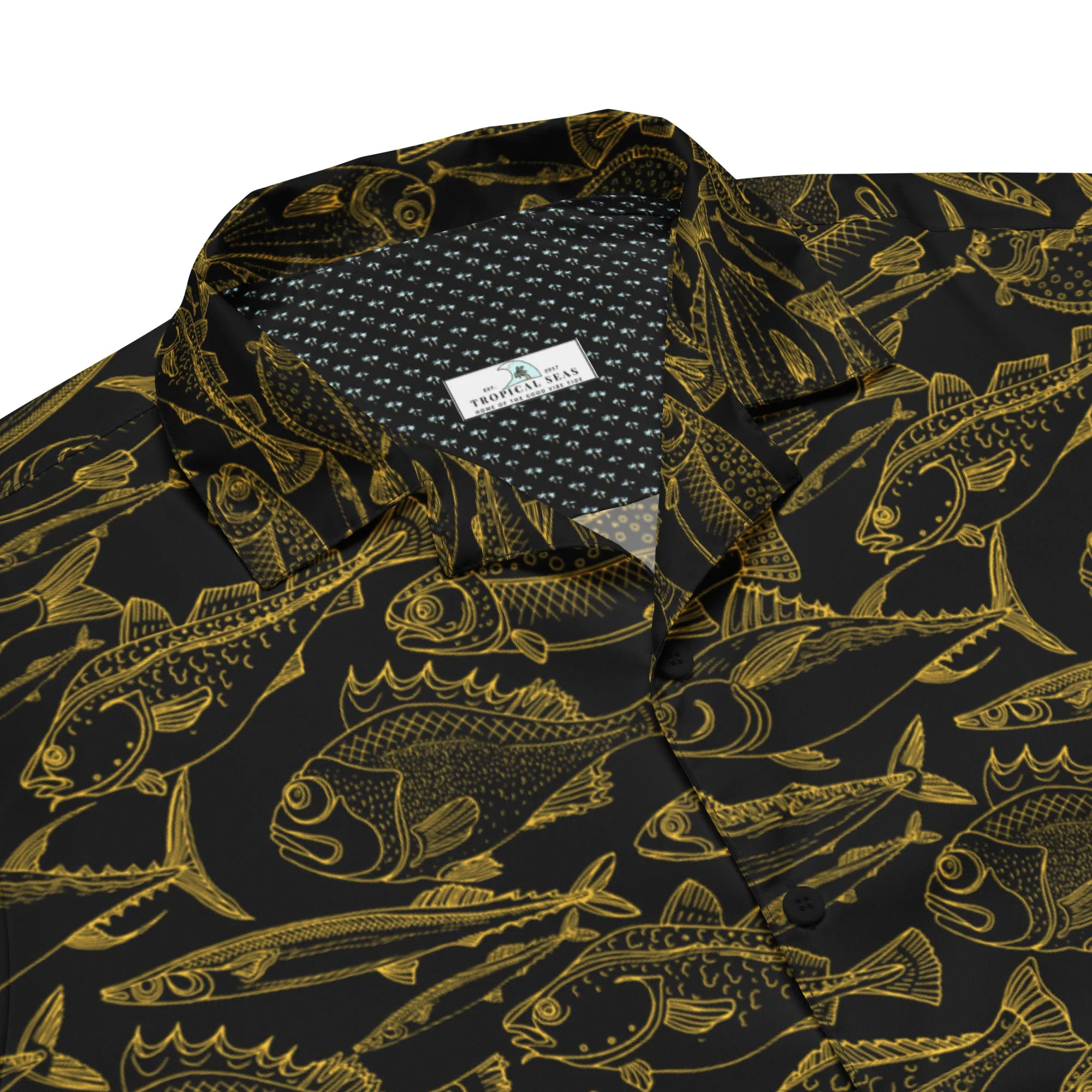 Sea of Gold Riches Button Down Hawaiian Shirt
